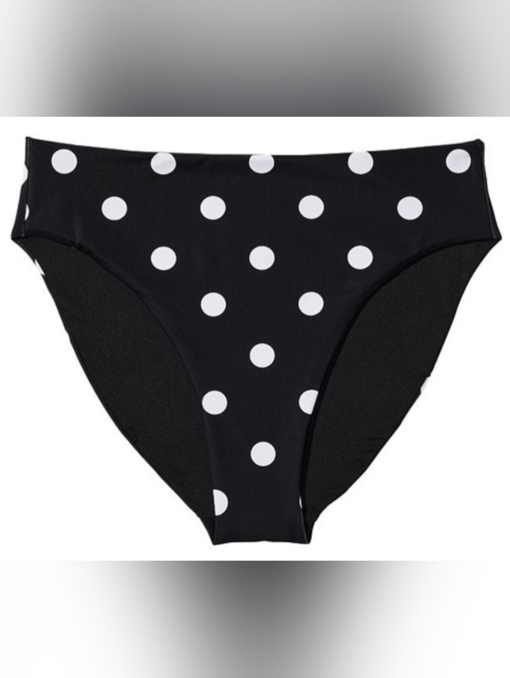 S VS Swim High Waist Full Coverage Bikini Bottom Black Dot